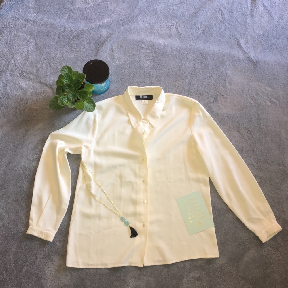 Vintage Cream Button Down Blouse